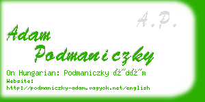 adam podmaniczky business card